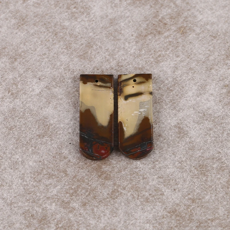 

Auburn Multi-Color Picasso Jasper Carved Earring Beads Handmade Natural Jewelry 30x11x3mm 5.1g