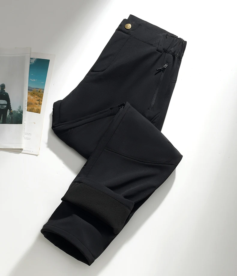 EUMERGX Herren Winter-Fleecehose Wasserdicht Winddicht Thermische Arbeitshose Wandern Trekking Bergsteigen Sport Warme Hose – Detail 23