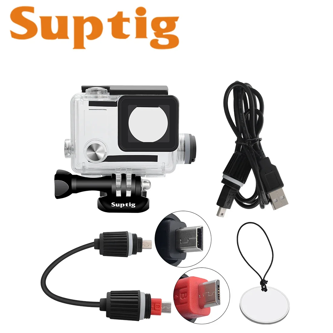 FOR GoPro Hero4/3+/3 for gopro hero waterproof case/housing chargeable Disassembly-free lens underwater 50m