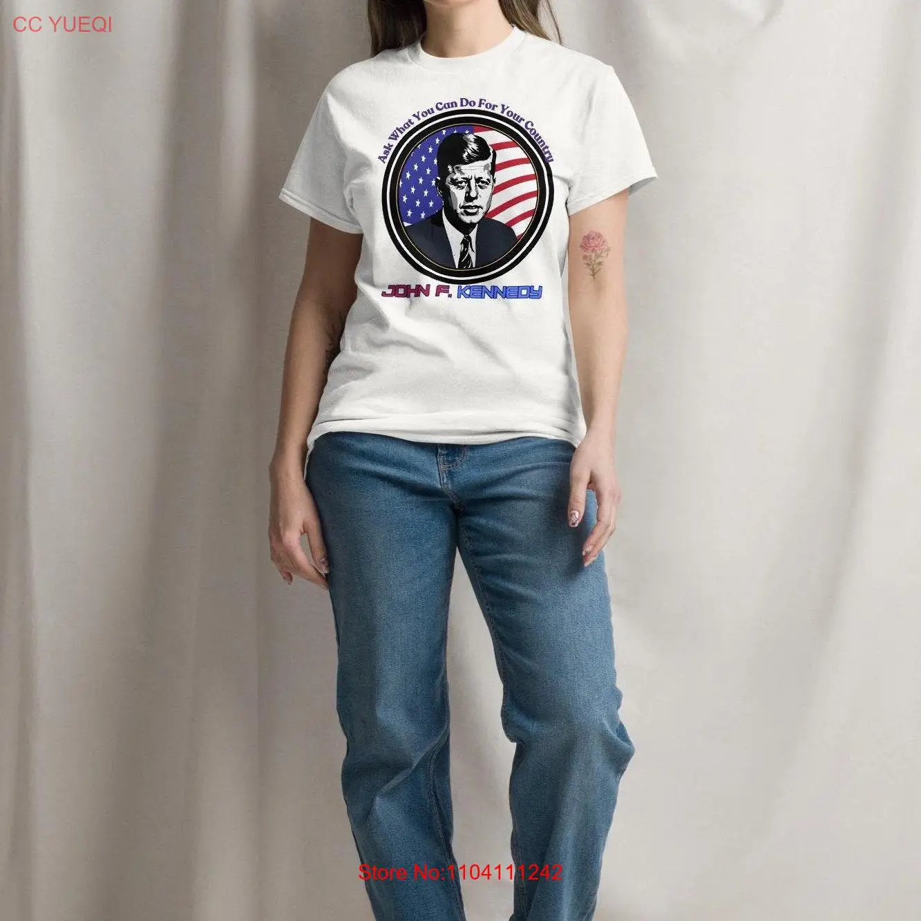 President Kennedy T shirt JFK John F Clothing Presidential 35th USA Political Figure long or short sleeves