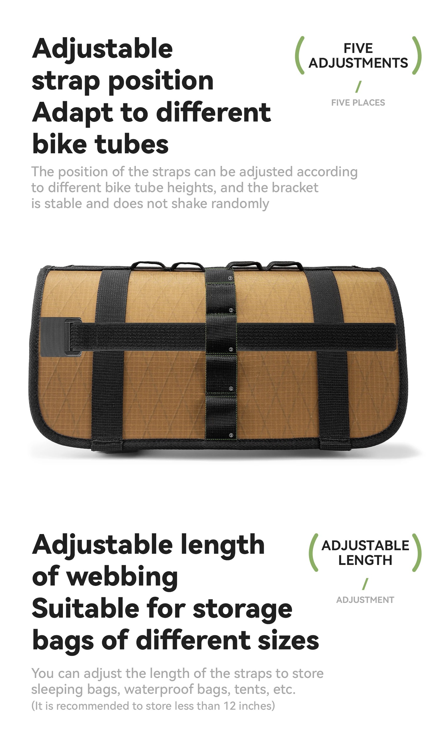 Qunature 2 Teile/satz Fahrrad Tasche Träger Lenker Rack Radfahren RB MTB Wasserdichte Touring Bike Kompression Fahrrad Rack Tasche Radfahren – Detail 5