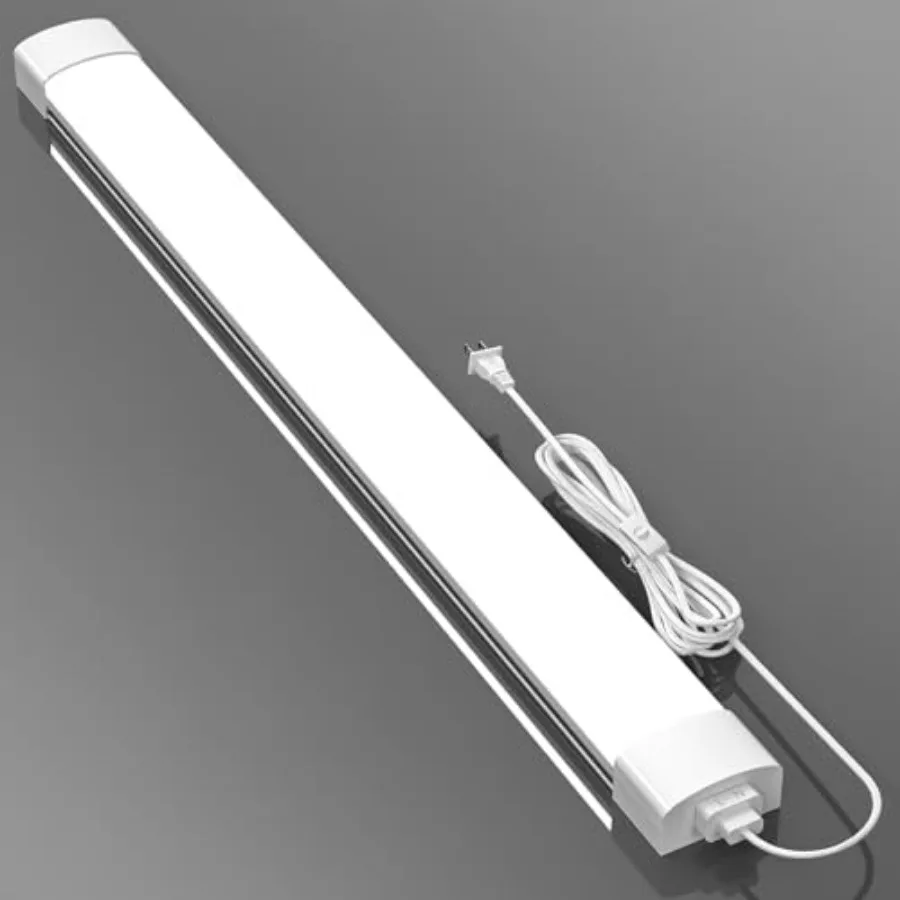 

Светодиодный потолочный светильник с вилкой, 4-футовые влагозащищенные светодиодные трубчатые светильники 36 Вт, соединяемые, для шкафов, верстаков, кухонь, подвалов, гаражей