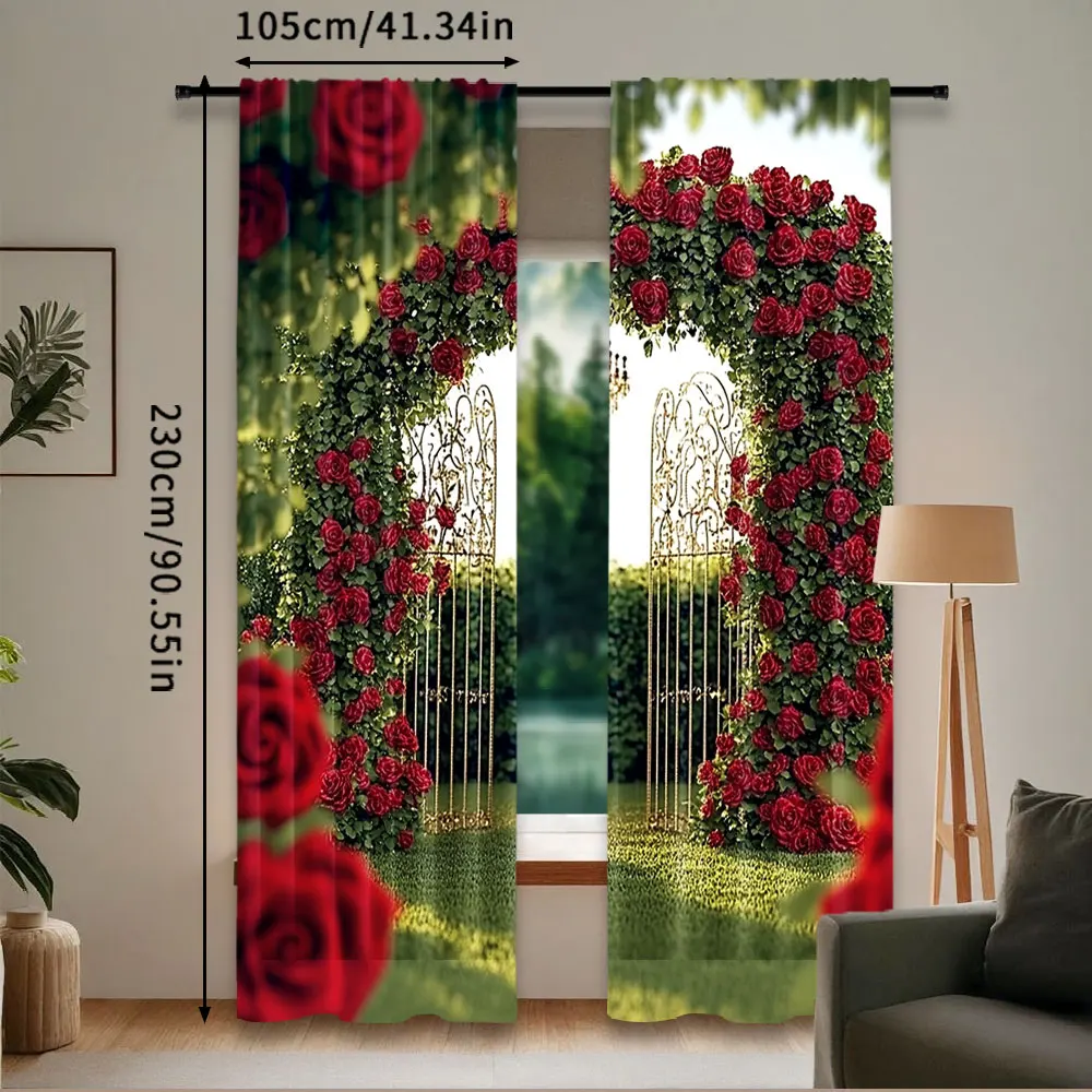 2Pcs Spring Garden Curtain Valentine\'S Day Flower Wedding Bridal Party Decorations Spring Garden Many Other Occasions