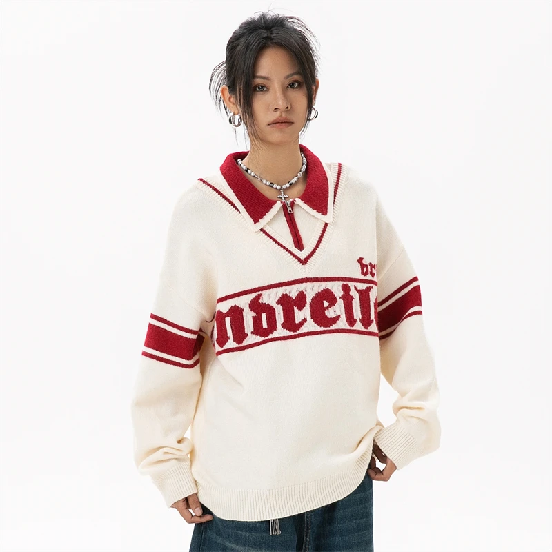 Women\'s Sweater Clothing Sales Promotion College Style Letter Printing Sweater Oversize Women Trends 2024 New Knit Sweatshirts