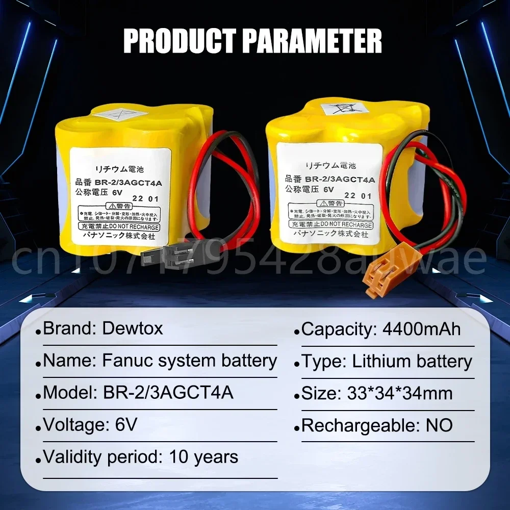 10 Stuks BR-2/3agct4a 6V Plc Lithium-Ion Batterij Bruine Riem Haak Plug A98L-0031-0025 Bruine Plug