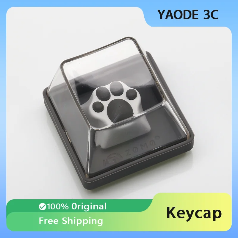 ZOMO Aluminum Alloy Cat Paw Pad Key Cap Panda Color Kawaii Kitten Feet Pad Keycap Custom Mechanical Keyboard Keycap Girl Gift