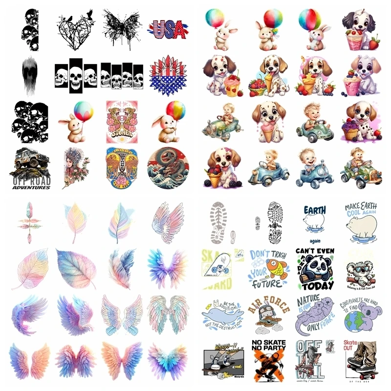 

Cartoon cute animal rabbit set heat transfer iron on printing vinyl stickers T-shirt stickers DIY Toy doll clothing decoration
