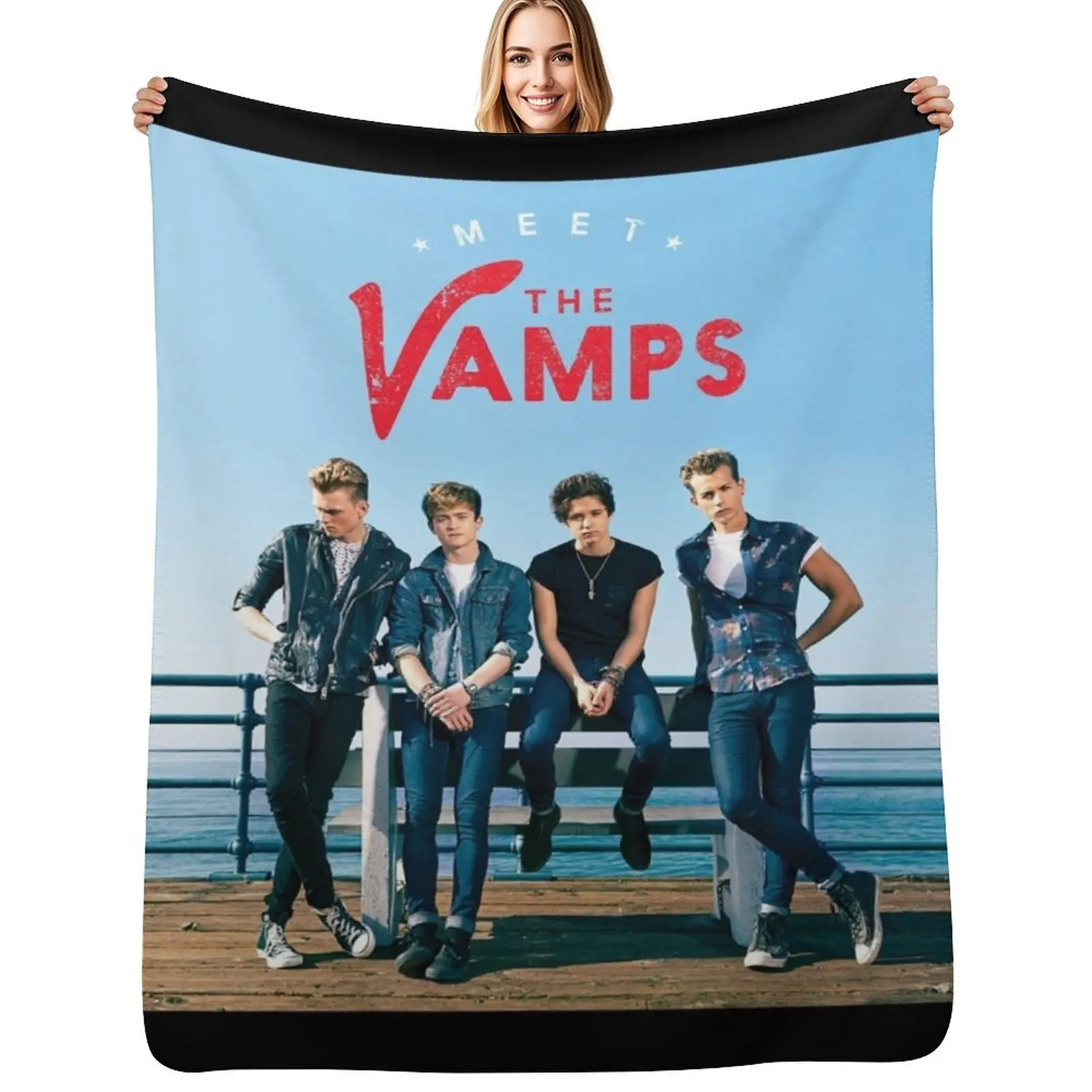 Meet the vamps deluxe version Throw Blanket Softest Hairys cosplay anime Bed Fashionable Tourist funny gift Blankets