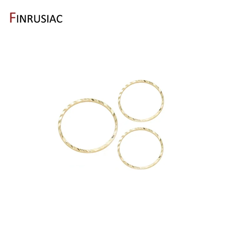 Wholesale 14K Gold Plated Brass 7 Sizes Round Closed Rings Circle Connector High Quality Jewelry Making Findings Accessories