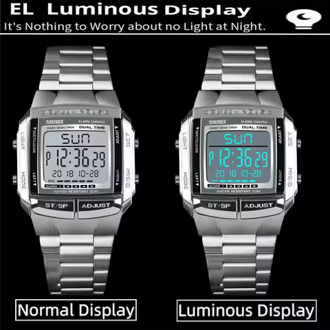 Business Watch Men Digital Watch Alarm Clock Countdown Watch Back Light Electronic Clock Fashion Outdoor Relogio Masculino
