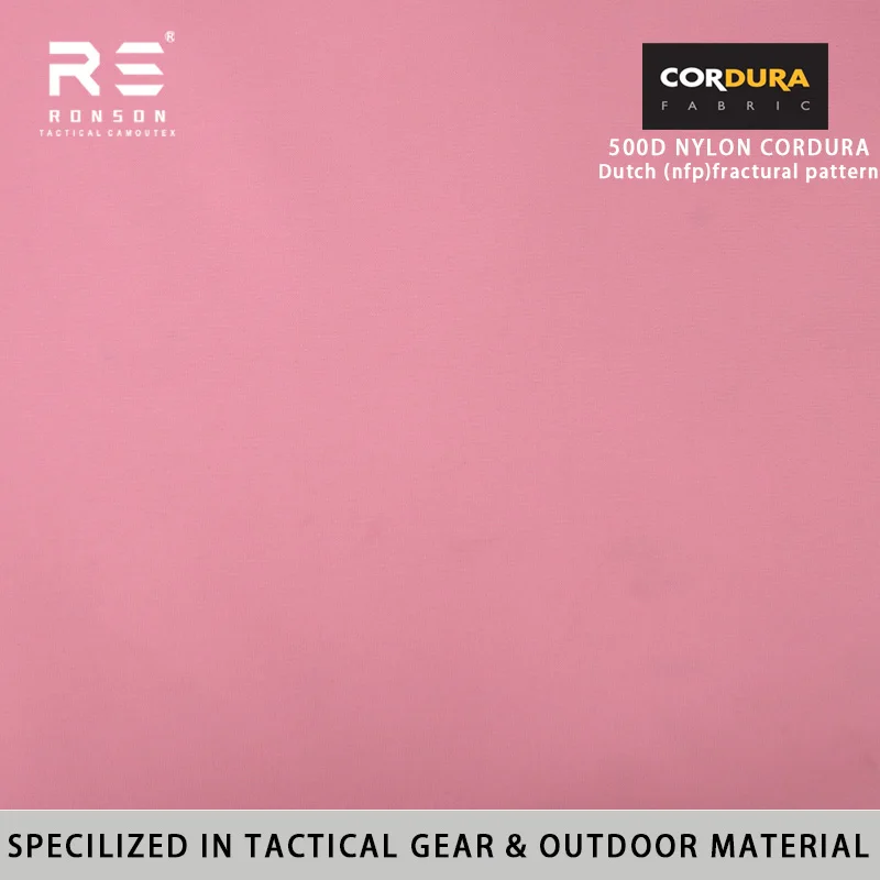 

Ronson 31#PINK 500D Nylon Cordura Fabric Waterproof and Durable for Tactical and Outdoor Use PU Coated Woven Fabric for Outdoor