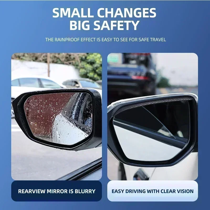 2Pcs Car Rearview Mirror Rain Eyebrow Carbon Fiber For Renault Megane 2 3 4 RS Grand Scenic Clio 4 Captur Duster Accessories view 4