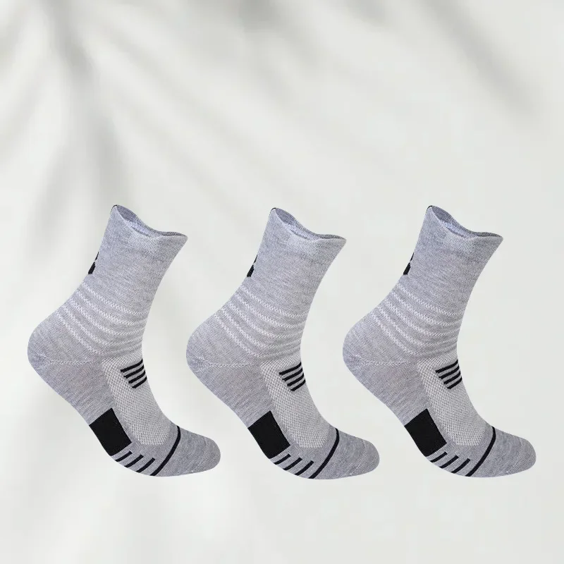 3 pary męskich klasycznych skarpet załogowych, unisex, sportowe skarpety męskie do biegania, koszykówki, antypoślizgowe, oddychające skarpety męskie na zewnątrz