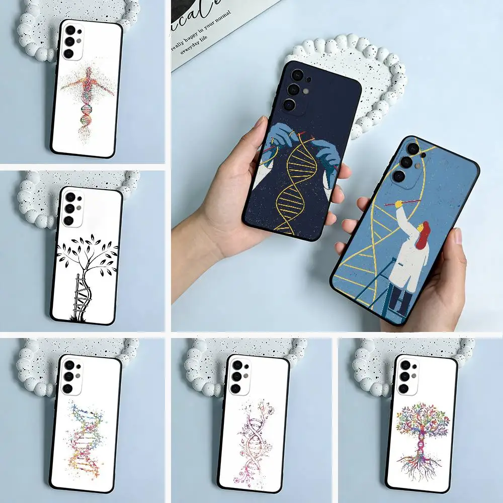 S-Science DNA Biology Black Soft Silicone Phone Case for Samsung S25, S24, S21, S22, S23, S30, Ultra, S20, Plus, FE, Lite