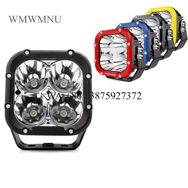 Wmwmnu High Brightness RGB Work Light 3 Inch Off Road Truck Cube LED Pod Kit for Trucks SUVs Forklifts Driving Light