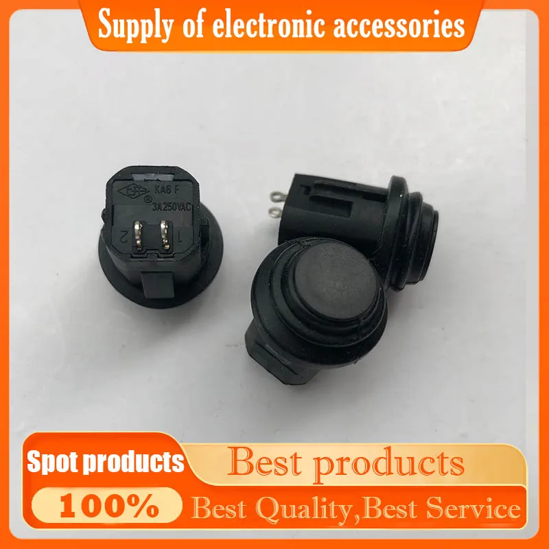 KA6F circular button self-locking switch, 2-pin with lock, waterproof 3A250VAC