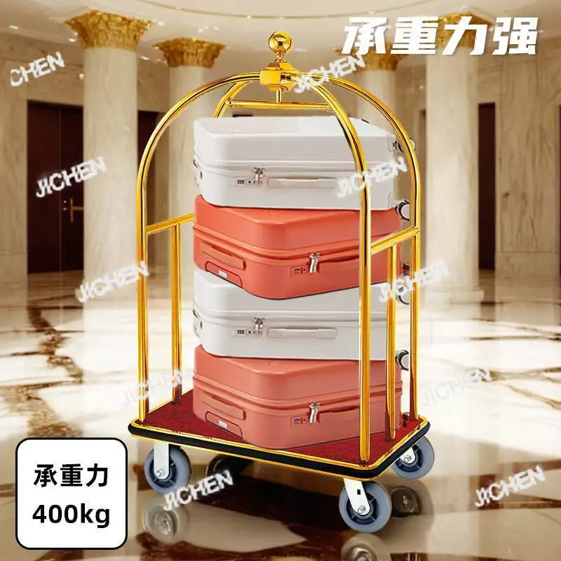 

Тележка для багажа в лобби отеля, маленькая, с золотой крышкой, ручная, разборная