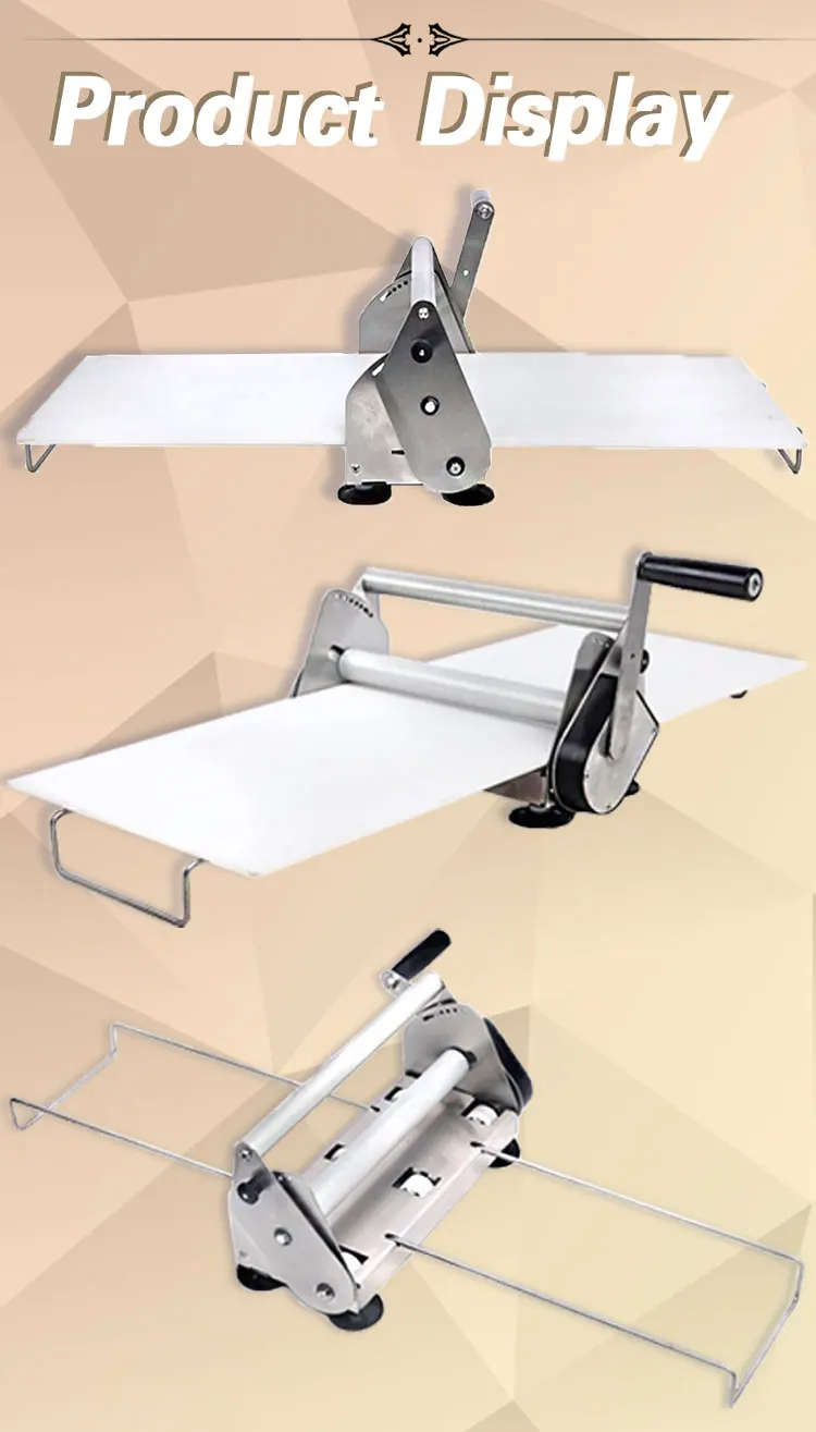 12 Inch Manual Pastry Sheeter, Table Top Dough Sheeter Machine Pizza Croissant Thickness 1-17.5mm Silver Steel Bakery Machine