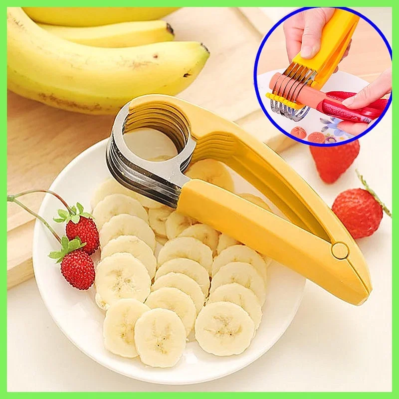 Banana Slicer Hot dog Peeler Household Fruit Salad Milkshake Cucumber Slicer Kitchen Gadgets