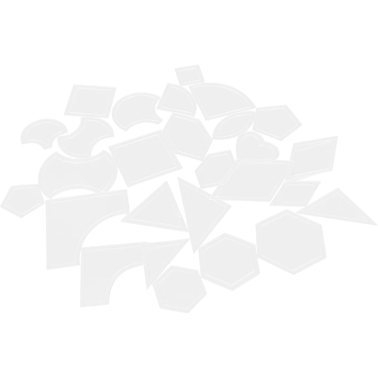 108 قطعة قوالب خليط واضح الاكريليك اللحف حاكم مجموعة DIY بها بنفسك الخياطة اللحف الإستنسل مجموعة قوالب الخياطة الدقيقة #1