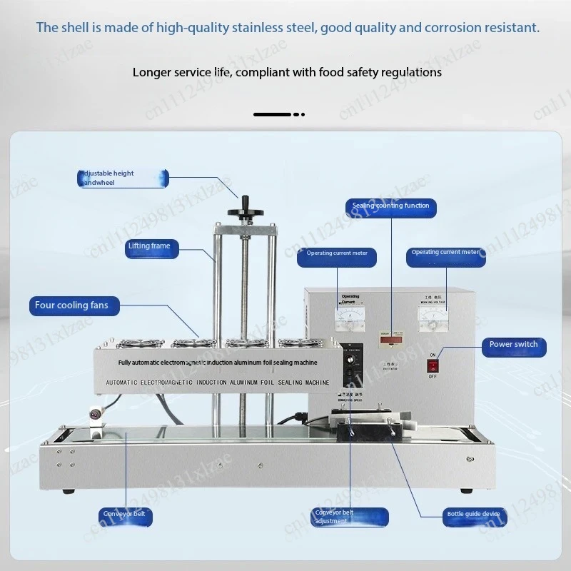 Continuous Type Automatic Induction Aluminum Foil Sealer - Electromagnetic Sealing Machine for Aluminum Film Gaskets
