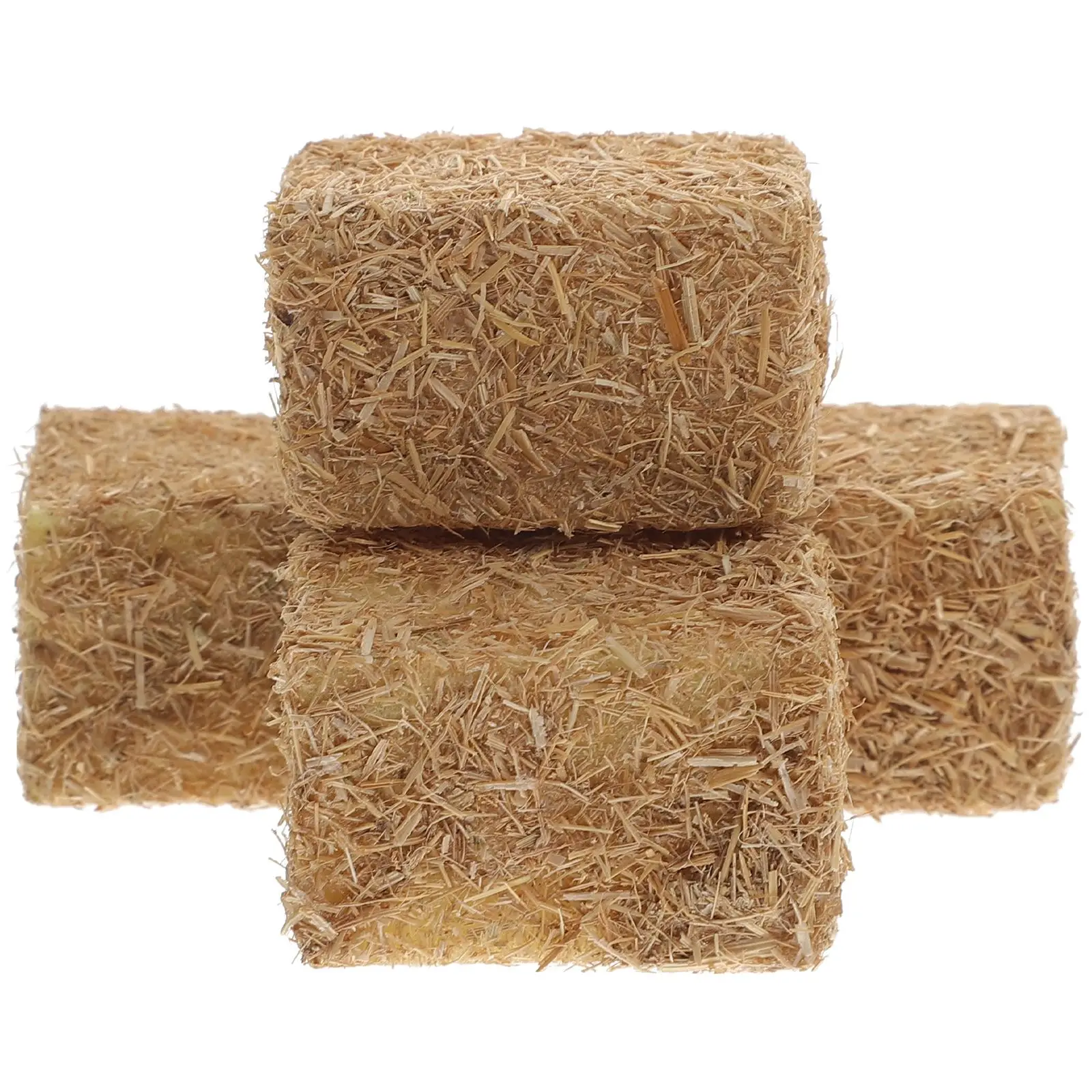 4Pcs Mini Bales Rustic Miniature Farm Haystack Stackable Fake Blocks Dollhouse Decoration Stackable Haystack Autumn Style Scene