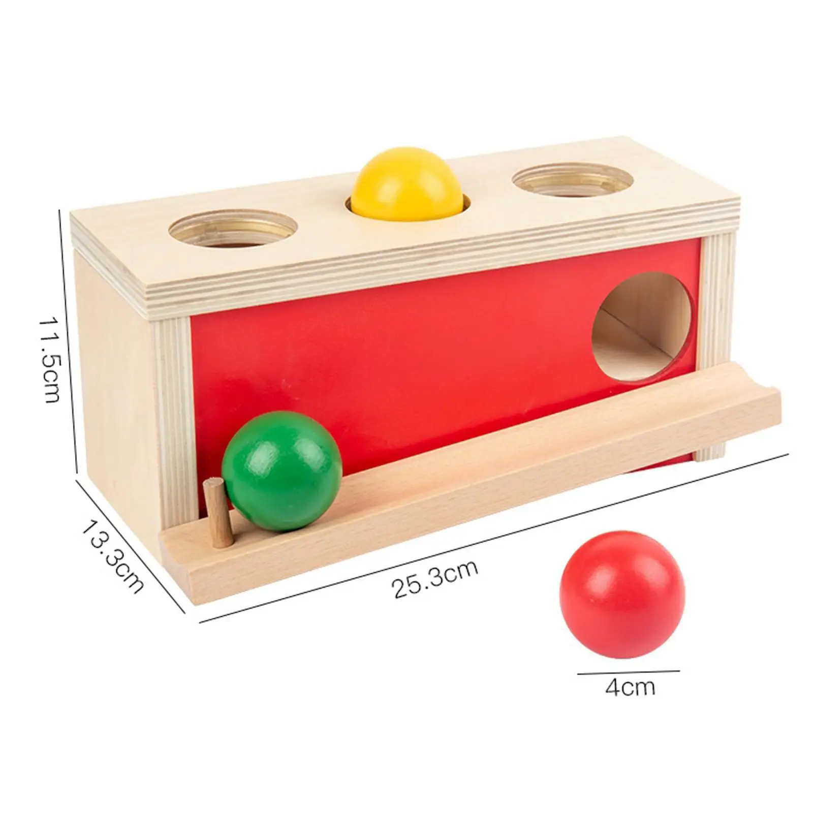 Wooden Object Permanence Box, Infant Development Ball Drop Toys Knocking for Preschool Toddlers Wooden Object Permanence Box, Infant Development Ball Drop Toys Knocking for Preschool Toddlers