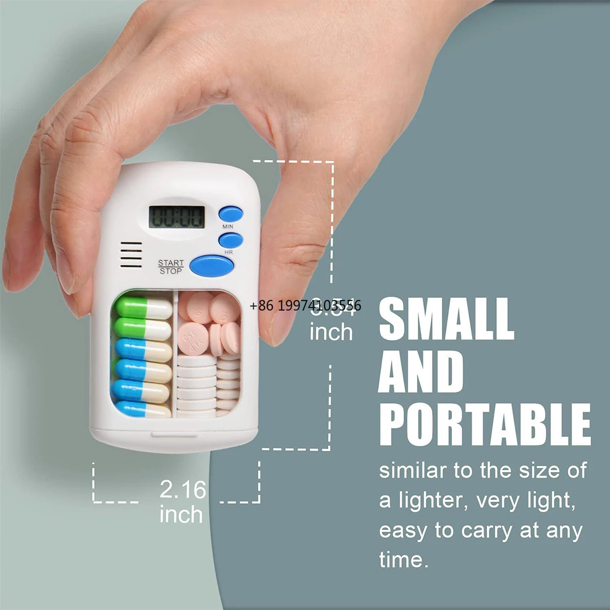 

Напоминание и функции таймера тревоги. Интеллектуальный электронный портативный ежедневный менеджер лекарств с местом для хранения лекарств.