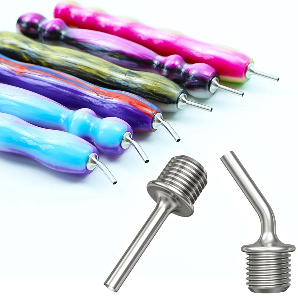 Ultrafine Angled Diamond Painting Drill Tip, Fine Metal Replacement Head, Universal Threaded Pen Accessory for Diamond Painting