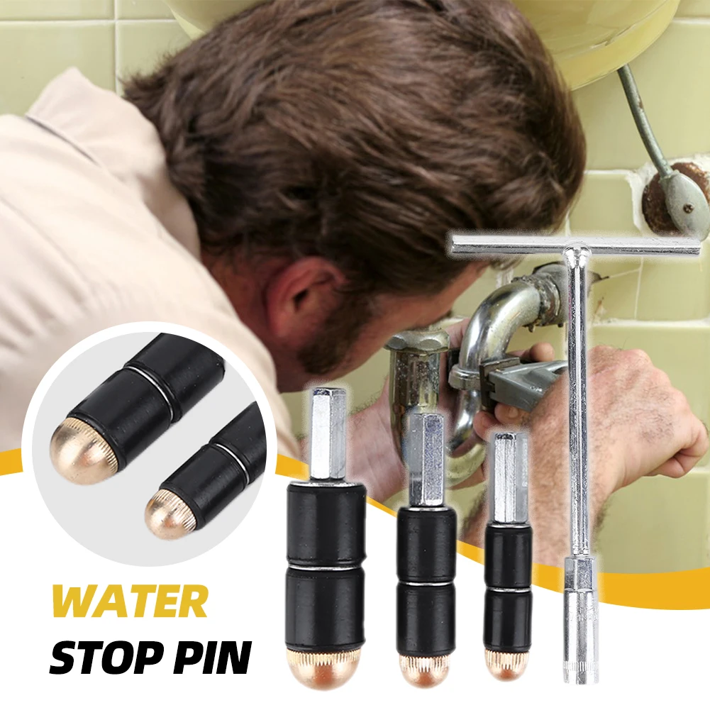 1set Hot-melt Water Stop Pin 1 Inch/1/2 Inch/3/4 Inch Water Pipe Water Stop Tool Kitchen Bathroom PPR Tube Tunnels Stop Needle