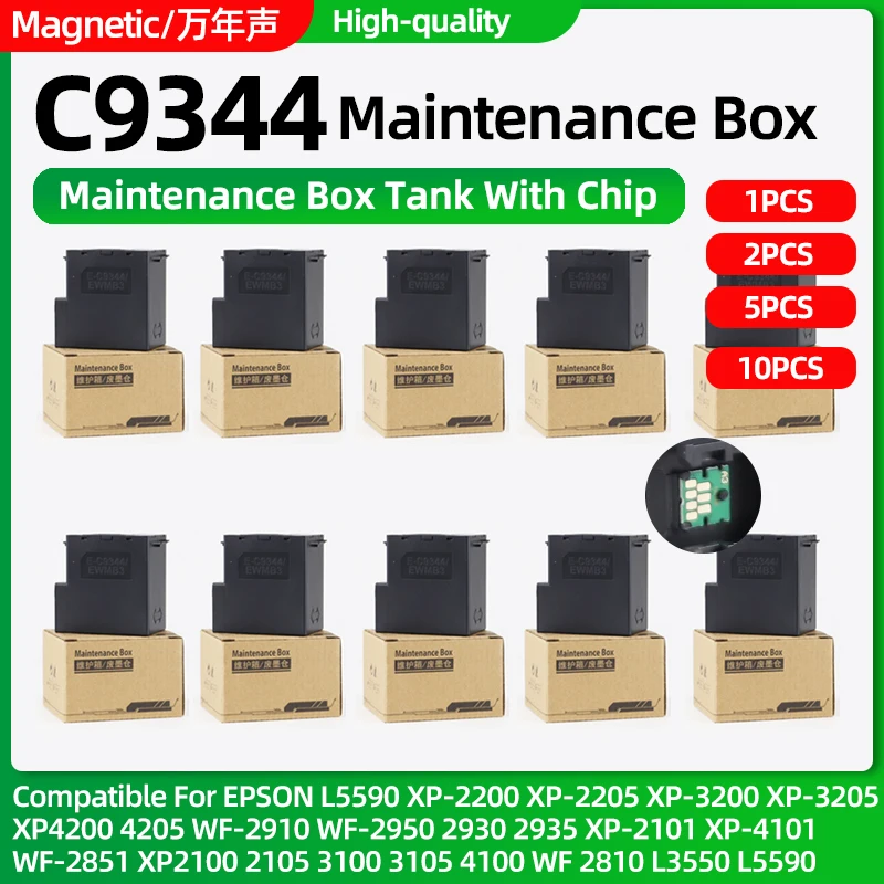 1pcs~10pcs C9344 Maintenance Box Tank For Epson WF-2910 WF-2950 2930 2935 XP-2200 XP-2205L XP-3200 3205 4200 4205 XP2101 Printer