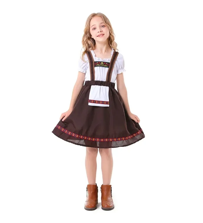 

Традиционный детский баварский костюм Октоберфеста, детский костюм пивного официанта для девочек, костюмы горничной на Хэллоуин, нарядное платье для косплея
