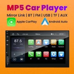 Car Radio Carplay Android Auto Multimedia Player HD 7‘’ Touch Screen FM AUX Input Bluetooth Mirror Link Universal Auto Radio