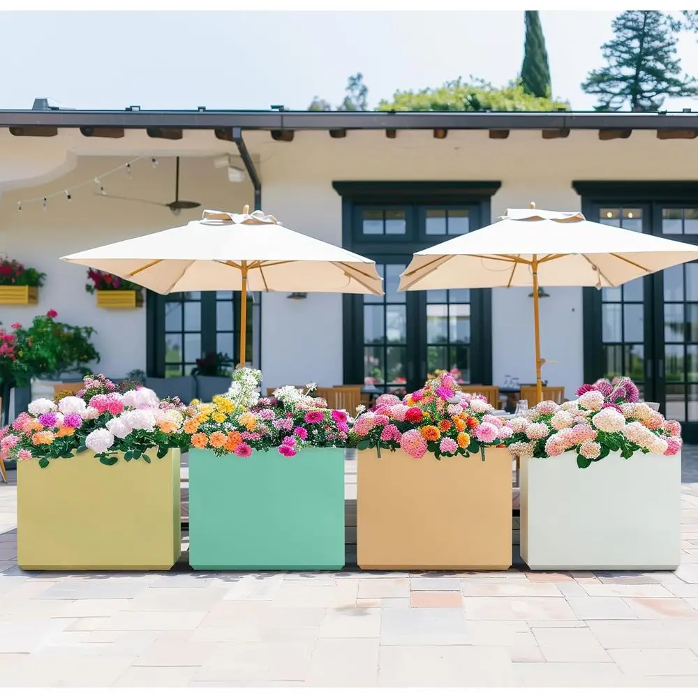 Wytrzymały doniczka ogrodowa Wallowa, kolor koralowo-brzoskwiniowy, 30 cm x 10 cm x 24 cm, 14 kg, wysoki przegroda