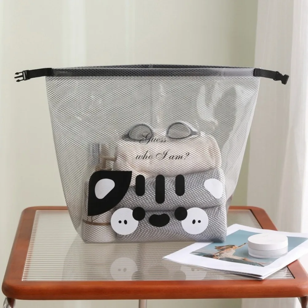 بسيطة الكرتون حاوية مستحضرات التجميل مقاوم للماء ختم السفر حقيبة أدوات الزينة سعة كبيرة حقيبة يد مستحضرات التجميل حقيبة التخزين التخييم