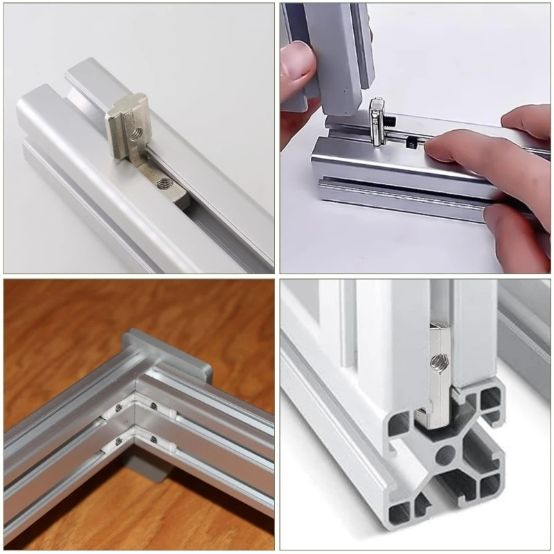 10pcs Profiles L Shape Angle Brackets Inner Corner Connectors 90 Degree Bracket Quick Installation for T Slot Application B03E