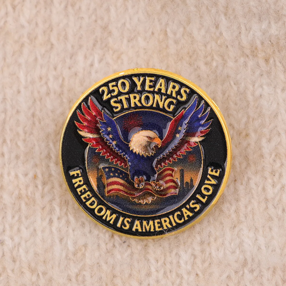 Usa 250th Anniversary Eagle Enamel Pin American Independence Badge For Backpack Clothing Accessories Jewelry Gift Patriotic