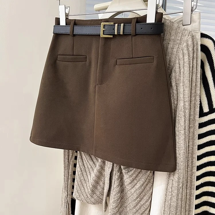 

Серые мини-шорты с высокой талией, женская верхняя одежда, осенне-зимняя мода, утягивающие широкие брюки трапециевидной формы, повседневный стиль TT541