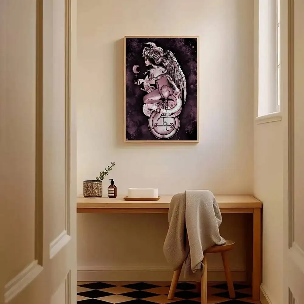 ليليث غامض أم الشياطين آلهة المشارك حديقة عدن يطبع آلهة الظلام السحر الفن اللوحة لديكور جدران المنزل