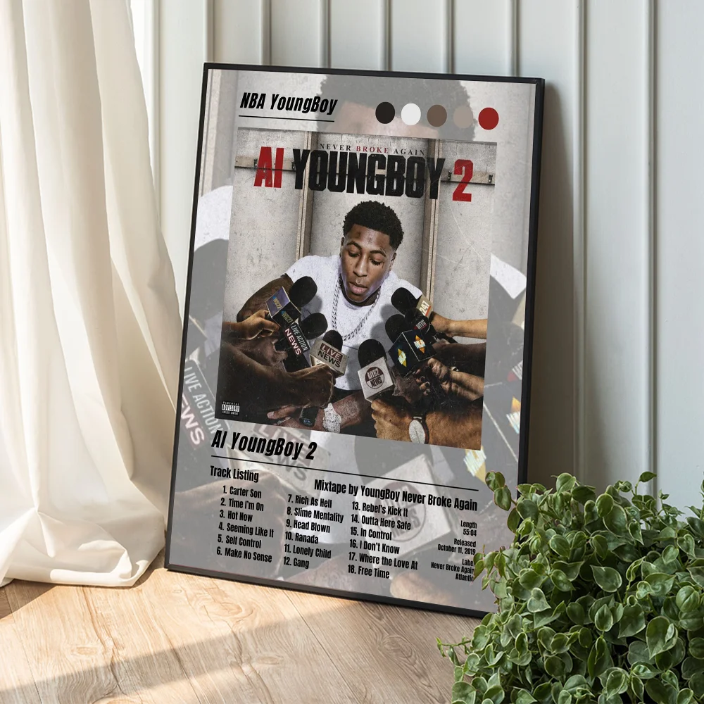 YoungBoy Never Broke Again Album musicale Poster Poster artistico autoadesivo Stampe su carta bianca Poster Opere d'arte Arte estetica da parete