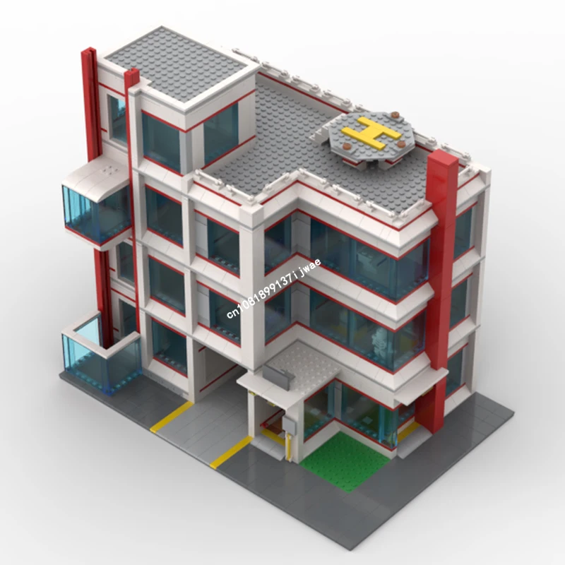 Nieuwe Stad Hot Selling Street View Moc Modulair Ziekenhuis Model Aangepaste Puzzels DIY creatieve ideeën Kinderen Speelgoed Verjaardag Kerstcadeau