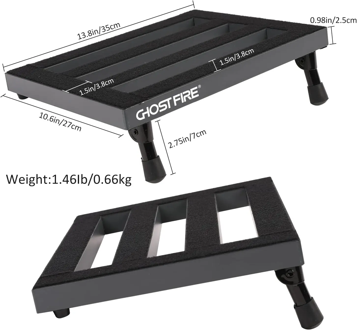 Ghost Fire S Series Ultra Light Guitar Single Holder Pedal Board Portable Effector Pedalboard For Bass Guitar