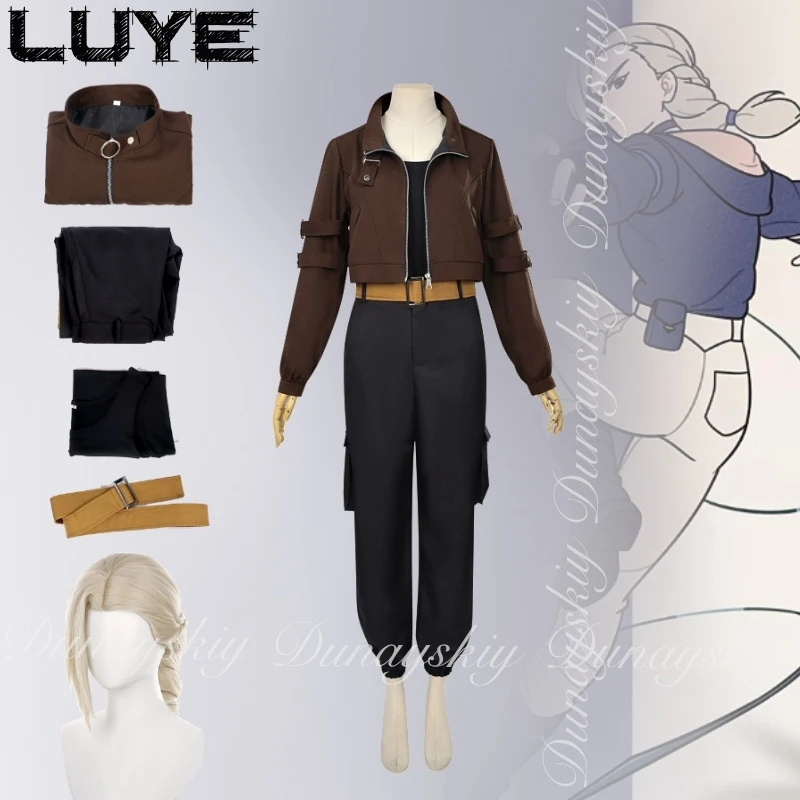 Легенда о Hei II, аниме Luye, полный комплект для косплея - наряд для старшей сестры Hei, коричневая куртка и витая коса, парик, костюм для косплея Легенда о Hei II, аниме Luye, полный комплект для косплея - наряд для старшей сестры Hei, коричневая куртка и витая коса, парик, костюм для косплея