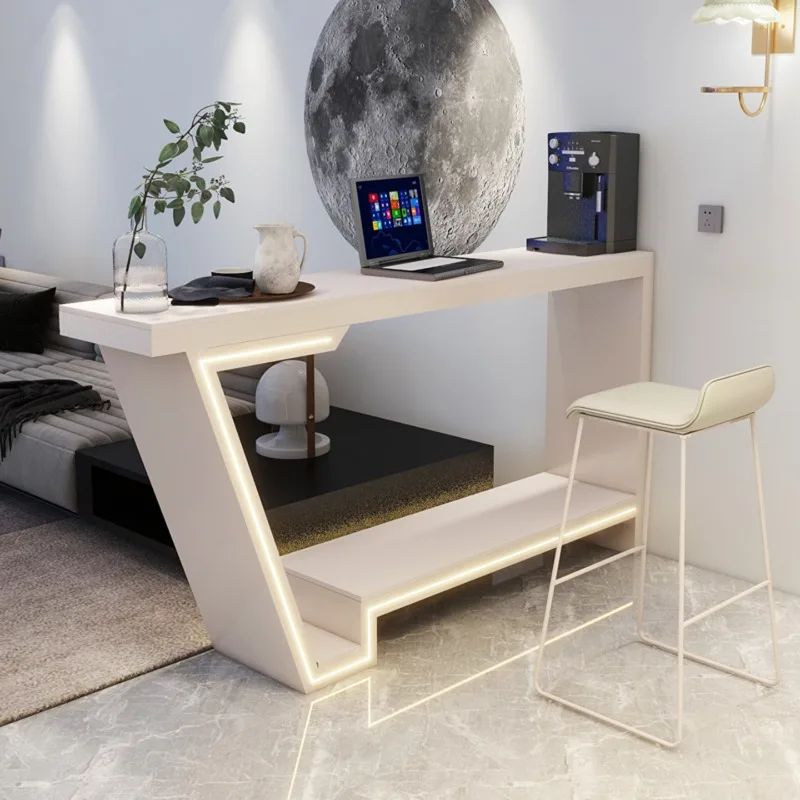 

Rock slab bar table Home creative family living room Sofa edge partition bar integrated high table Long table