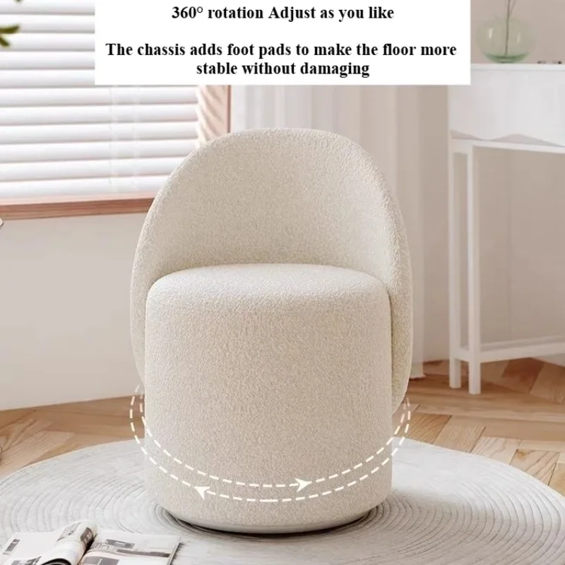 

Home Vanity Stools Cream Wind Light Luxury Dressing Chair Makeup Stool Minimalist Backrest Dresser Beauty Salon Stool Household