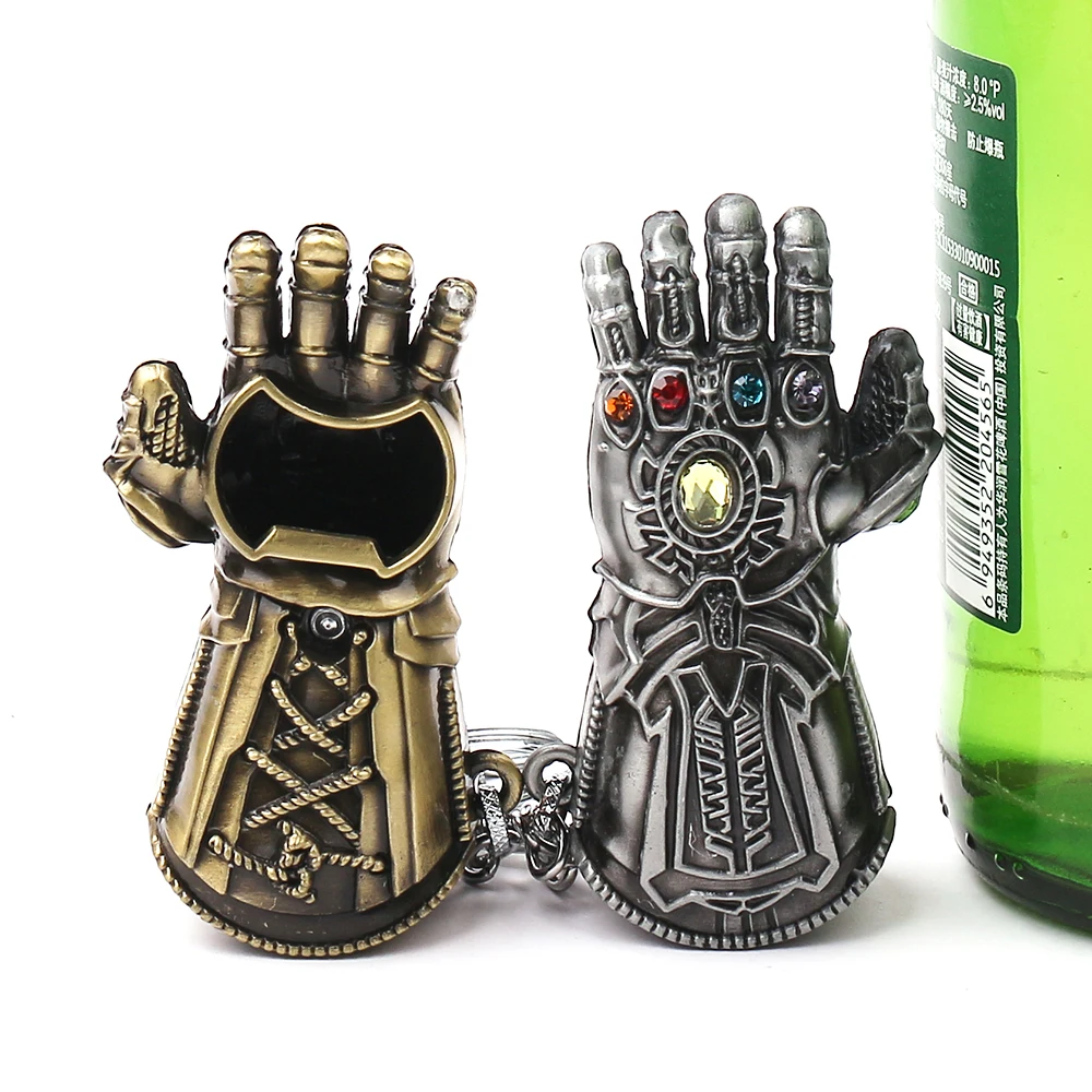 Marvel The Avengers Thanos Keychain for Men, Infinity Gauntlet, Creative Beer Bottle Opener, Pendant Gadgets