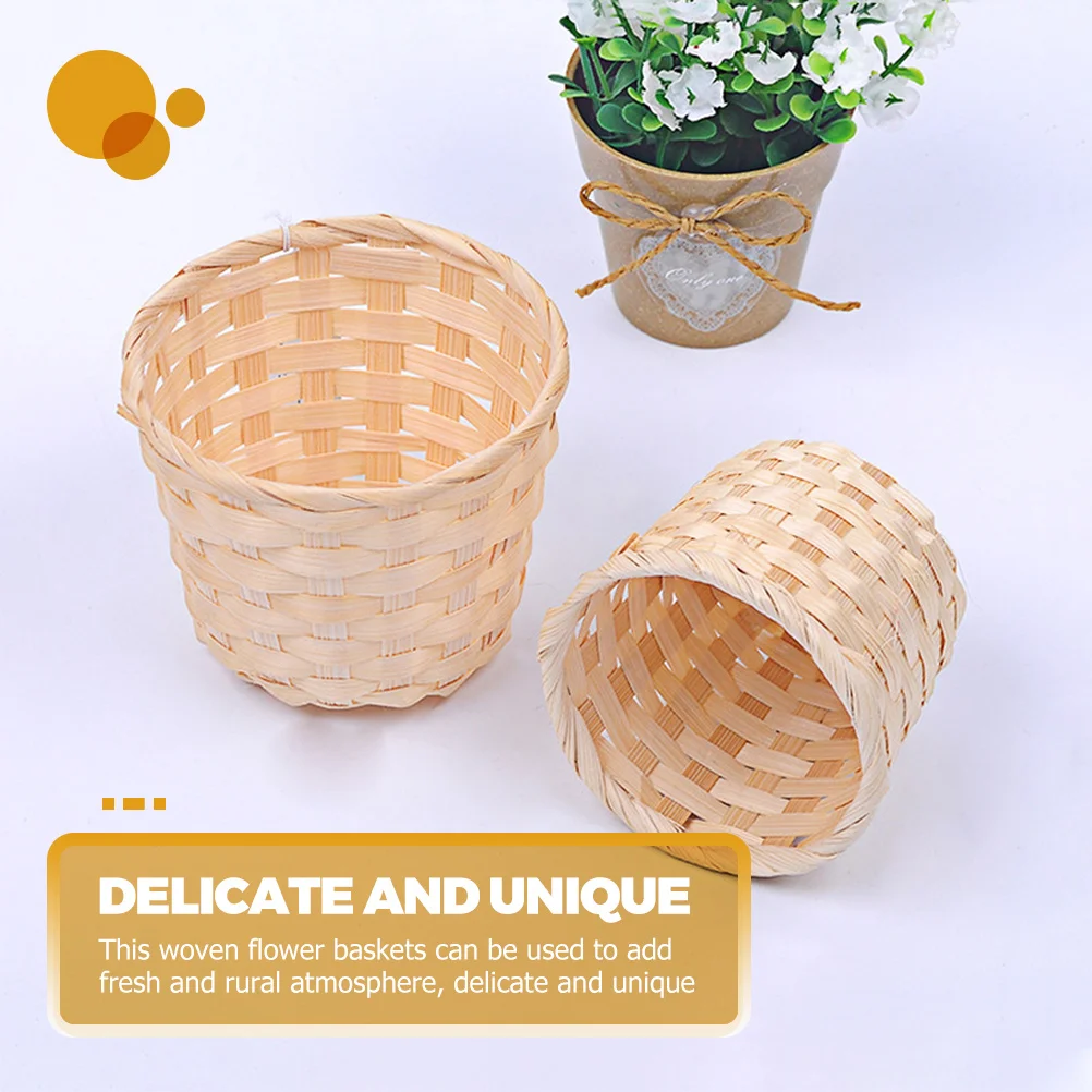 

16pcs Bamboo Woven Baskets Farmhouse Storage Organizer For Snacks Fruits Candies Decor Woven Food Storage Basket
