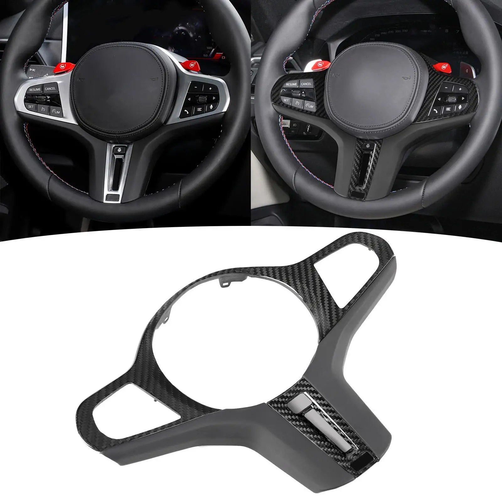 

Steering Wheel Panel Frame Cover Steering Wheel Cover Decor Car Interior Fashion Sturdy Interior Trim Replace Easy to Install