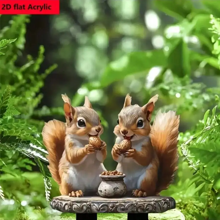 1 Stück Klassische Gartendekoration im Bohemian-Stil: Eichhörnchen-Tierfigur für Außenbereich, Geeignet für Rasen- und Parkdekoration – Bild 2