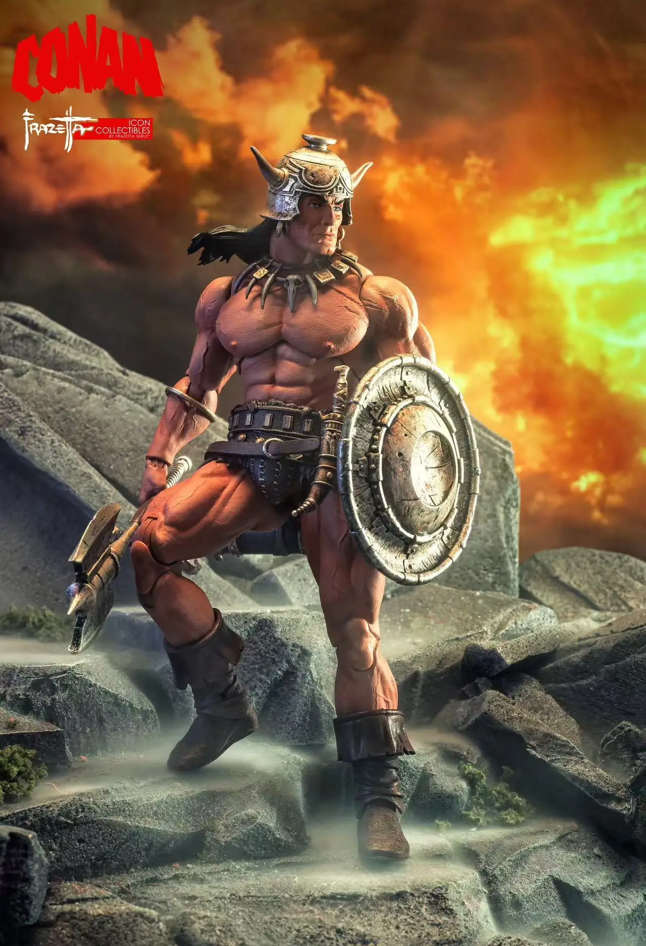 In Voorraad 1/12 Schaal Barbarian Soldaat Warrior Frazetta Meisjes Serie 6 inch Action Figure Pop Collectie Bureau Kid Verjaardagscadeautjes